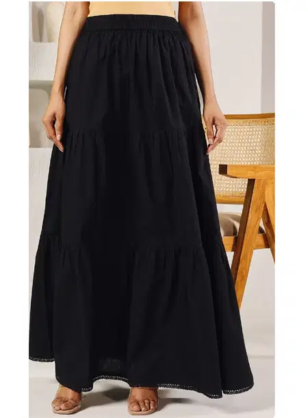 Navy Blue Colour Cotton Western Wear Skirt Wholesalers In Surat BTM026
